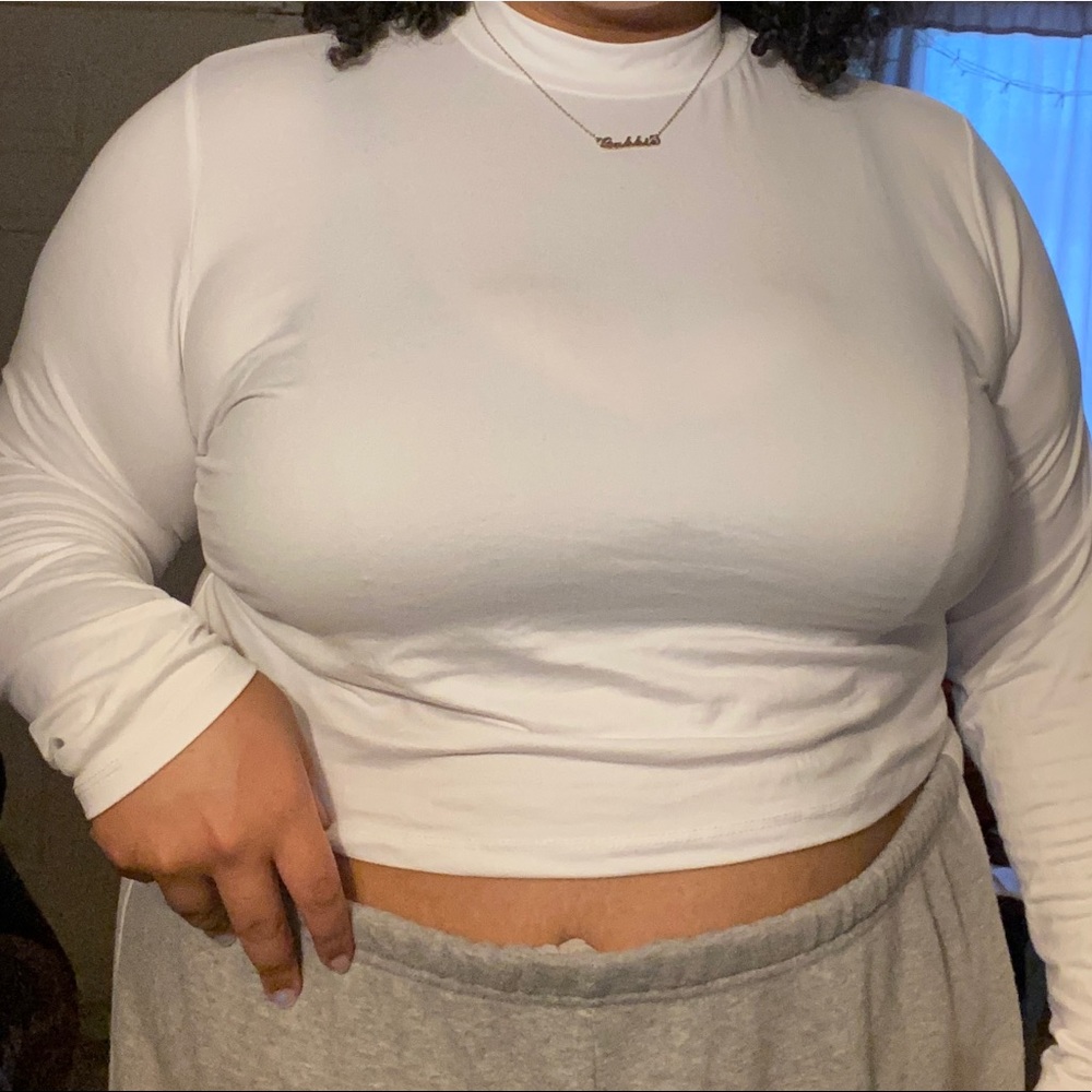 White Crop Long Sleeve